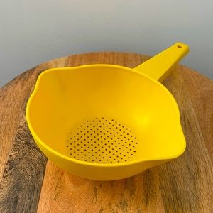Vintage Tupperware Small Yellow Colander Strainer